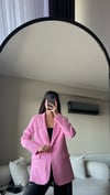 VATKALI PEMBE OVERSİZED ASTARLI BLAZER CEKET
