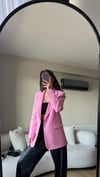 VATKALI PEMBE OVERSİZED ASTARLI BLAZER CEKET