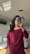 VİŞNE ÇÜRÜGÜ MODAL KUMAŞ İKİLİ TAKIM