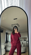 VİŞNE ÇÜRÜGÜ MODAL KUMAŞ İKİLİ TAKIM