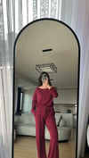 VİŞNE ÇÜRÜGÜ MODAL KUMAŞ İKİLİ TAKIM