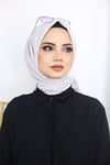 Bambu Kraş Eşarp Beyaz
