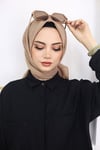 Bambu Kraş Eşarp Vizon Rengi