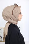 Bambu Kraş Eşarp Vizon Rengi