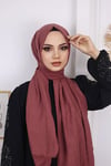 Bambu Kraş Şal Açık Bordo