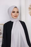 Bambu Kraş Şal Beyaz