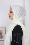 Bambu Kraş Şal Kirli Beyaz