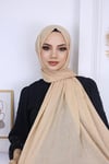 Bambu Kraş Şal Koyu Bej