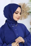 Bambu Kraş Şal Koyu Mavi