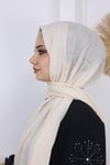 Bambu Kraş Şal Krem