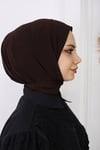Çıtçıtlı Hijab Bone Acı Kahve