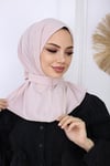 Çıtçıtlı Hijab Bone Açık Pudra
