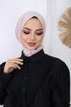 Çıtçıtlı Hijab Bone Açık Pudra