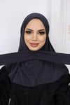 Çıtçıtlı Hijab Bone Antrasit