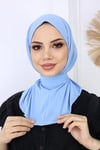 Çıtçıtlı Hijab Bone Bebe Mavisi