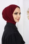 Çıtçıtlı Hijab Bone Bordo