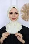 Çıtçıtlı Hijab Bone Ekru