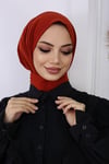 Çıtçıtlı Hijab Bone Kiremit