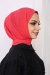 Çıtçıtlı Hijab Bone Kırmızı