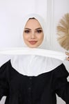 Çıtçıtlı Hijab Bone Krem