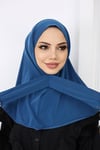 Çıtçıtlı Hijab Bone Mavi