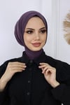 Çıtçıtlı Hijab Bone Pastel Mor
