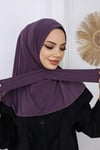 Çıtçıtlı Hijab Bone Pastel Mor