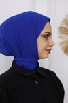 Çıtçıtlı Hijab Bone Saks Mavisi