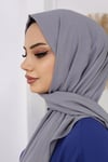 Lüks Medine İpeği Şal Gri