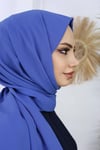 Lüks Medine İpeği Şal Mavi