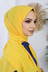 Lüks Medine İpeği Şal Sarı