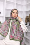 Retro Desen Pamuk Şal Feronis Scarf