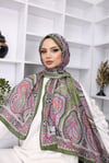 Retro Desen Pamuk Şal Feronis Scarf