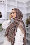 Soft İpek Retro Desen Pamuk ŞalFeronis Scarf