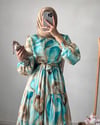 AHEL ŞİFON ELBİSE (mavi)