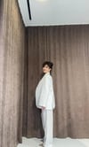 Beyaz Oversize Blazer Ceket & Pantolon Takım