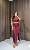Bordo Elegance Crop Etek Takım