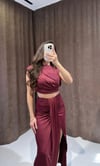 Bordo Elegance Crop Etek Takım