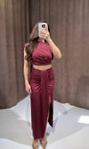 Bordo Elegance Crop Etek Takım