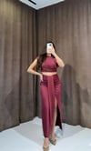 Bordo Elegance Crop Etek Takım
