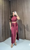 Bordo Elegance Crop Etek Takım