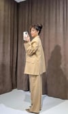 Camel Oversize Blazer Ceket & Pantolon Takım 