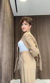 Camel Oversize Blazer Ceket & Pantolon Takım 