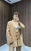 Camel Oversize Blazer Ceket & Pantolon Takım 