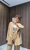Camel Oversize Blazer Ceket & Pantolon Takım 