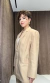 Camel Oversize Blazer Ceket & Pantolon Takım 