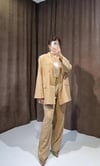 Camel Oversize Blazer Ceket & Pantolon Takım 
