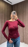 Marka Model Kayık Yaka Bordo Bluz