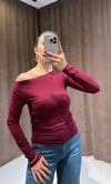 Marka Model Kayık Yaka Bordo Bluz