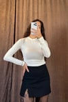 Massimo Model Linen Kumaş Krem Crop Body